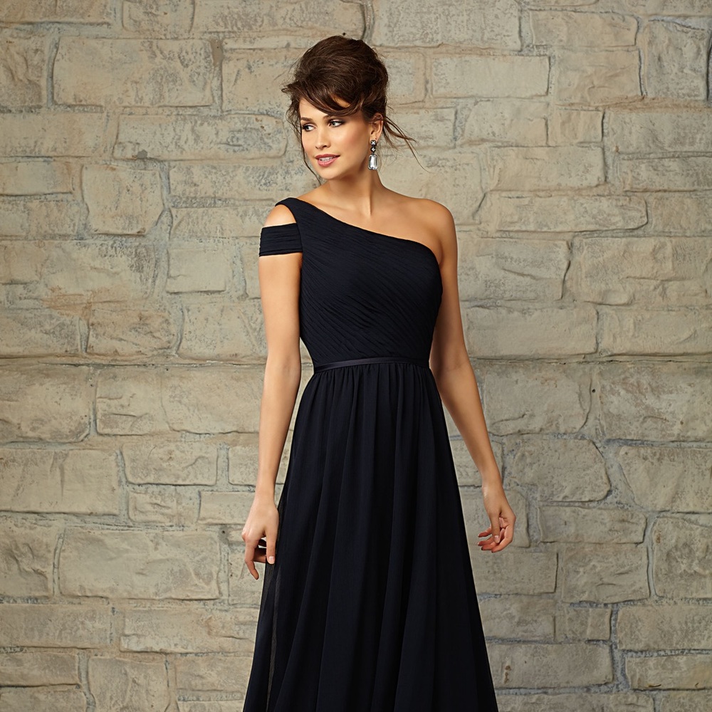 Luxe Chiffon Bridesmaid Dress w/ 1 Shoulder #20455